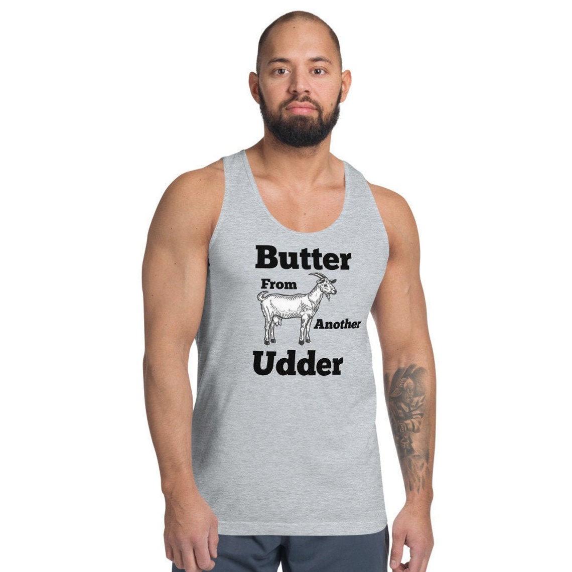 Funny Goat Tank Top Butter From Another Udder Workout Shirt Etsy