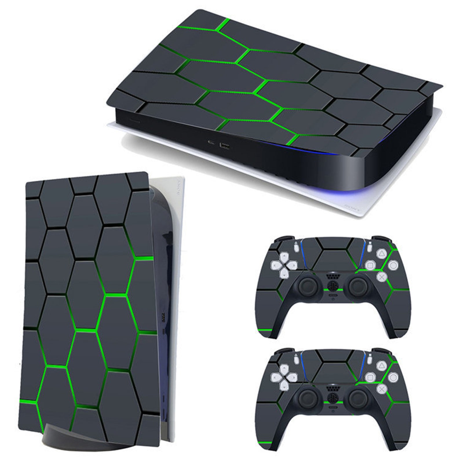 PS5 Skin Black Grid Space Vinyl Decal Full Wrap Cover for Etsy