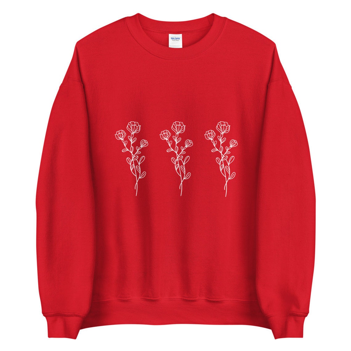 Flower Sweatshirt Floral Sweatshirt Floral Crewneck Modern Etsy