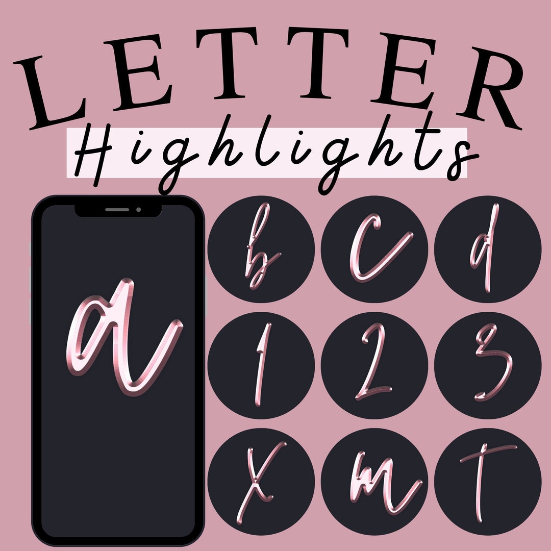 Rose Gold Letter Instagram Highlight Icons. Social Media Etsy