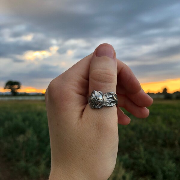 Silver Rose Spoon Ring |  Spoon Jewelry | Silverware Jewelry | Silver Jewelry | Vintage Ring | Gifts For Her | Gifts For Him | Antique Ring