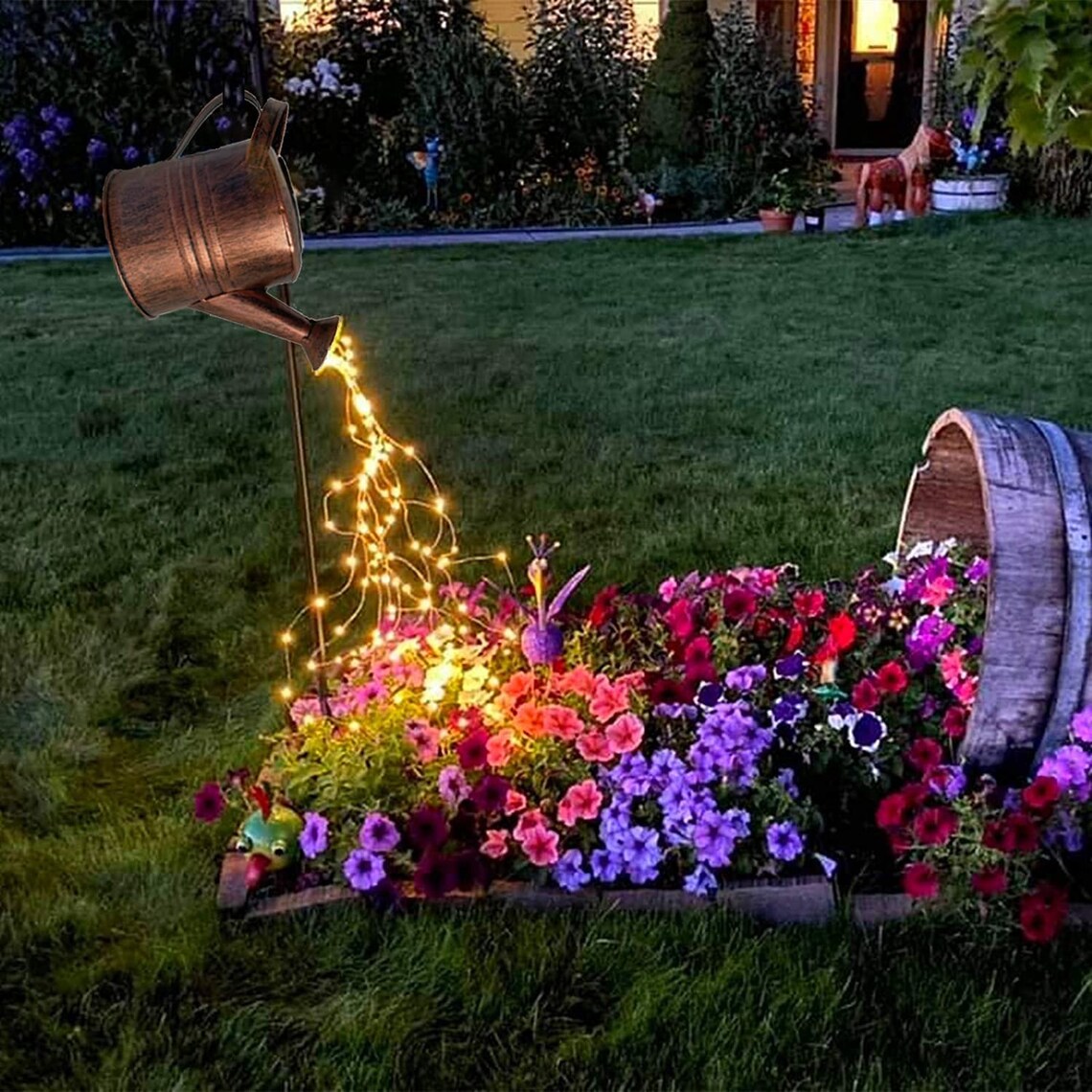 Star Shower Watering Can Light Waterproof Solar Garden Decor Etsy