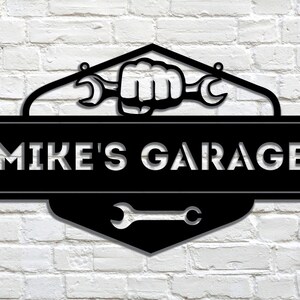Custom Garage Metal Sign – Personalized Name Garage Wall Art – Mechanic ...