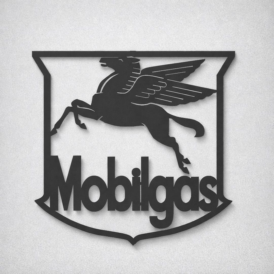 Mobilgas Shield Metal Sign | Vintage Oil & Gas Pump Decor | Antique ...