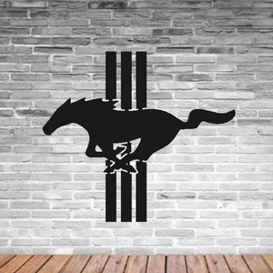 Ford Mustang Hanging Custom Garage Sign Steel Metal, Car Guy Gift, Car Enthusiast Gift, Mancave Decor Artwork, Classic Automotive Decor Art