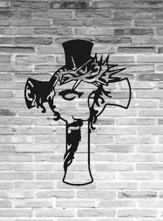 Jesus Cross Wall Art Face of Christ Religious Decor Cross Etsy