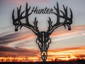 Personalized METAL BOW HOLDER, Hunting Metal Art Work, Bow Hunting, Deer Hunter Gift, Metal Wall Art, Hunting Decor, Last Name Sign