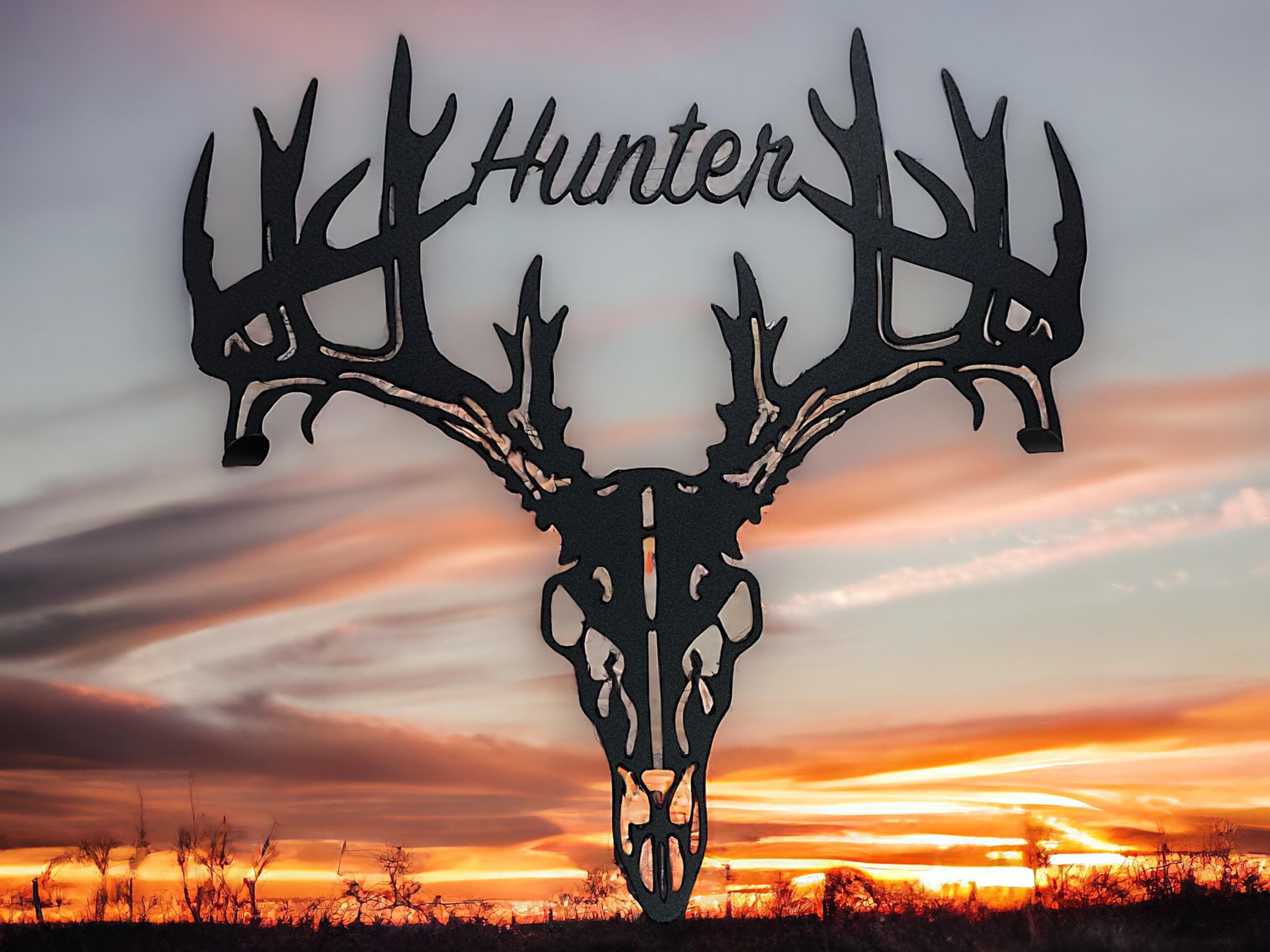 Personalized METAL BOW HOLDER, Metal Bow rack, Custom metal bow holder, Metal Bow hanger, deer skull metal bow holder, monogram bow holder