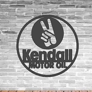 Kendall Motor Oil Shield Vintage Oil Gas Pump Metal Sign Mobil Reproduction Antique Advertising Automotive Rustic Garage Decor Metal Artwork