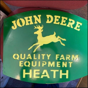 CUSTOMIZABLE John Deere Farm Equipment Metal Sign, Vintage Tractors Dad Husband Manly Gifts Harvest Automotive Artwork Rustic Garage Art