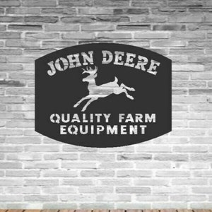John Deere Farm Equipment Metal Sign, John Deere Logo, Automotive Decor, Farm Truck, Mancave Decor, Farmall Plasma Cut, Workshop Artwork