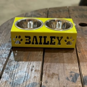 PERSONALIZED Small Dog Cat Pet Bowl Custom Metal Puppy Dish Shih Tzu French Bulldog Gift Food Water Handmade Bowls Kitten Owner Gifts Ideas