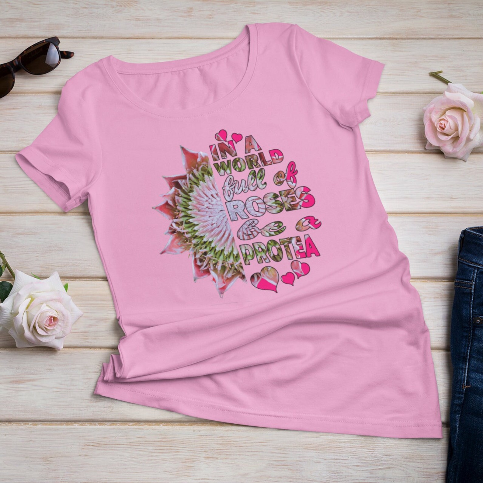 South African Pink King Protea T Shirt in a World Full of - Etsy UK