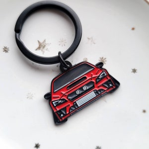 SLAMMED Evo Eye - VA Wrx Sti Black & Red Enamel Keychain - Subaru Wrx Keychain - Red Wrx Sti Keychain - Subie  Keychain - Automotive Gifts