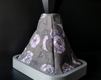 AKARUI - Dark Purple Flower Shift Boot- Midnight Floral Garden Universal Shift Boot - Handmade Shift Boot Cover - Subaru Honda Toyota