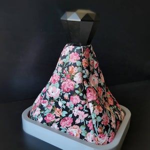 FLEUR DE PARIS - Funda de palanca de cambios con diseño de jardín floral rosa - Funda de palanca de cambios universal con diseño floral - Funda de palanca de cambios hecha a mano - Accesorios para coche personalizados - Perilla