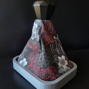 TORA - Sakura Red Tiger Oriental Shift Boot - Handmade Shift Boot Cover - Universal Fitment - Black & Red Sakura Cherry Blossom Shift Boot
