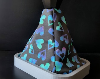 SWEETHEART - Black Teal Hearts  Universal Shift Boot - Heart Shift Boot Handmade Shift Boot - Custom Car Accessories - Hearts Shift Boot