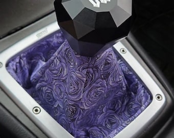 VIOLET BLOOM - Purple Rose Universal Shift Boot - Purple Rose Shift Boot - Handmade Shift Boot Cover - Custom Purple Flower Shift Boot