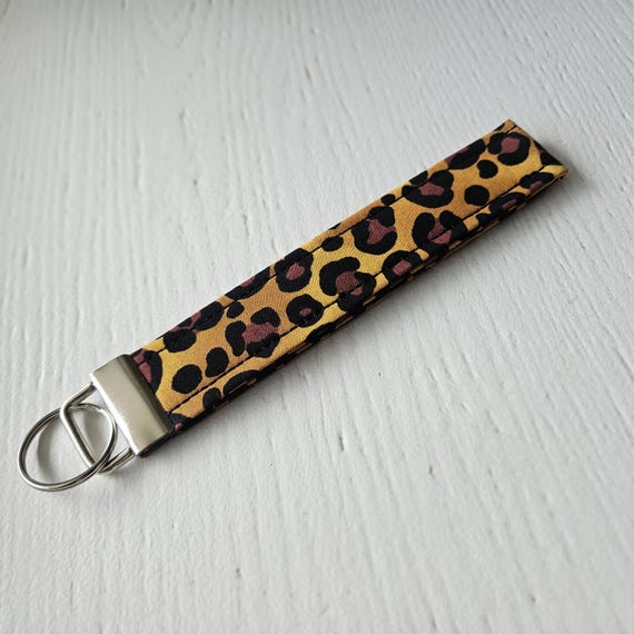 Cat Key Fob Wristlet PANTHERA Leopard Print Big Cat Key Fob Wristlet Keychain Lanyard  Keychain Cheetah Print Animal Print Keychain