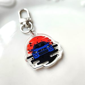Blobeye Subaru WRX Car Keychain, JDM Acrylic Keychain - Rising Sun Keychain Gift- jdm Car Keychain Gift - WRB Rally Car Keychain - Subie