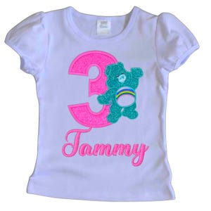 Care Bears inspired Applique Birthday Shirt/Outfit, Personalized embroidered Care Bears Tutu Set