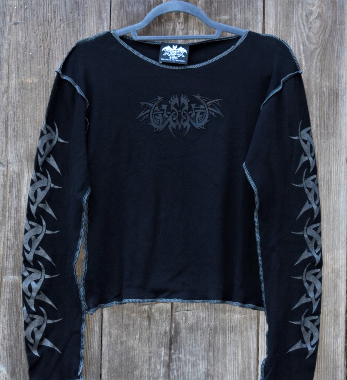 Xtra-X Gothic Fashion Shirt Tribals unisex noir argent