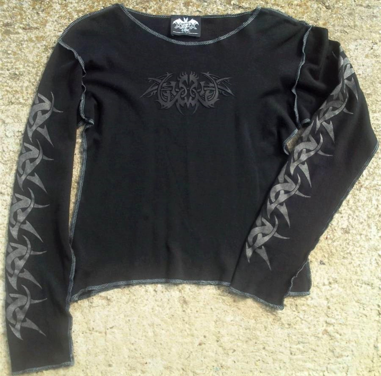 Xtra-X Gothic Fashion Shirt Tribals unisex noir argent