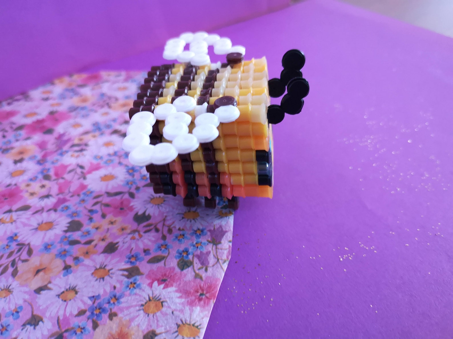 Minecraft bee pixel art cute perler hama beads Etsy