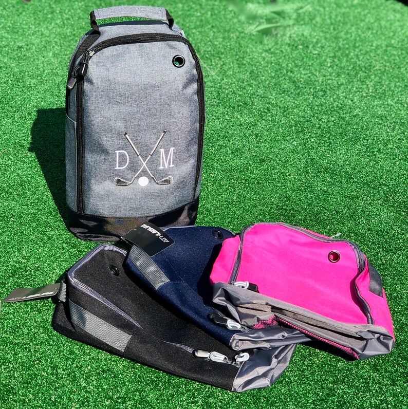 Personalised Embroidered Golf Shoe Bag and Towel All Colours Etsy UK