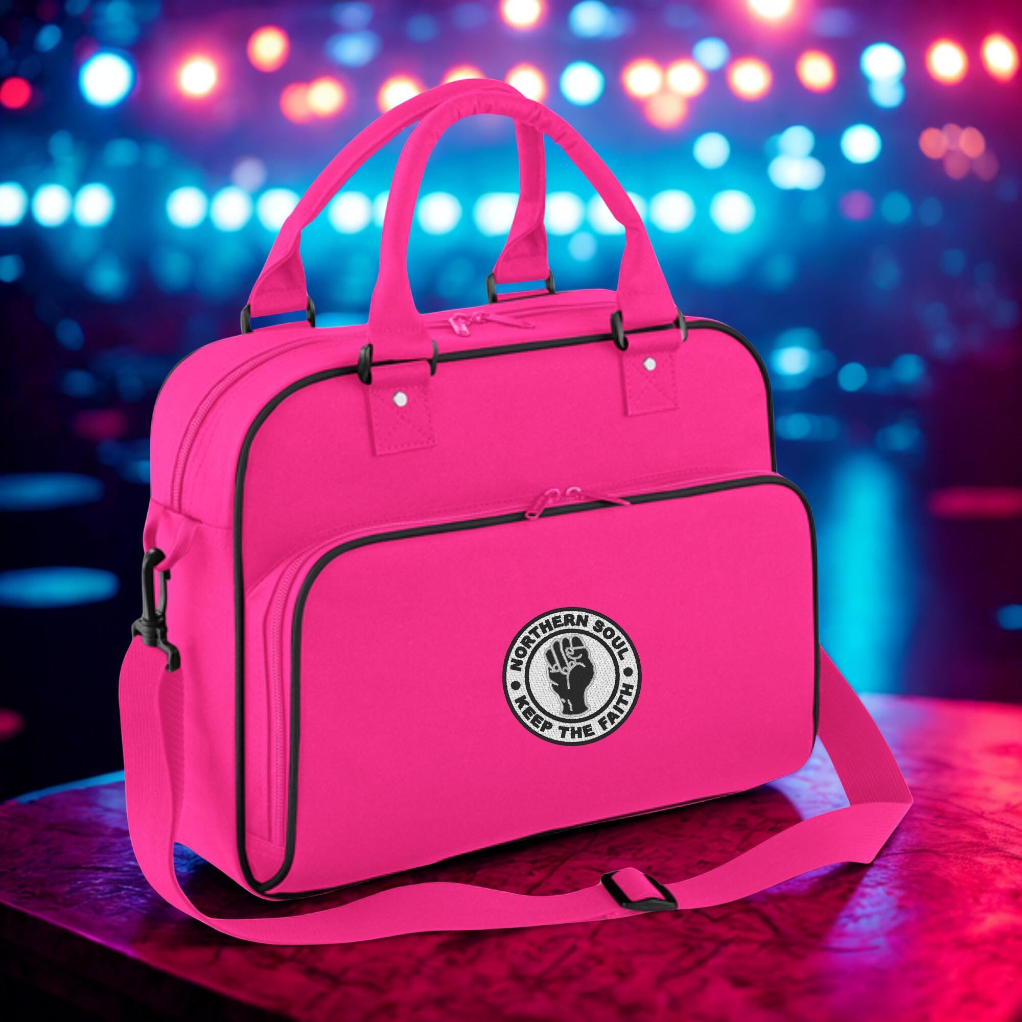Tribal Women's 'Northern Soul Keep The Faith' Cotton Shoulder Bag - Pink, 42x38cm, Reusable Tote