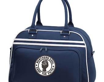 Northern Soul Embroidered Retro Bowling Bag Northern Soul Bag in 5 Colours. Free P&P