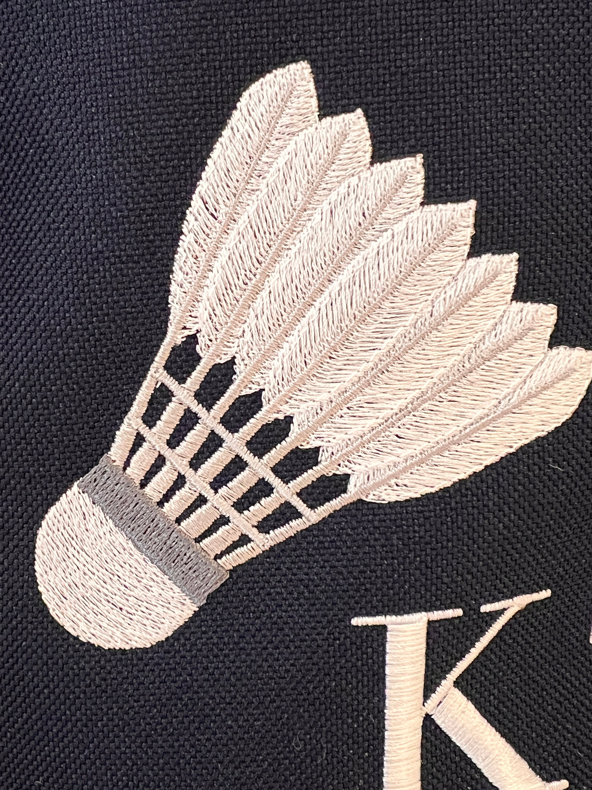 Badminton Shoe Bag Personalised With Embroidered Initials - Monogrammed Badminton Logo
