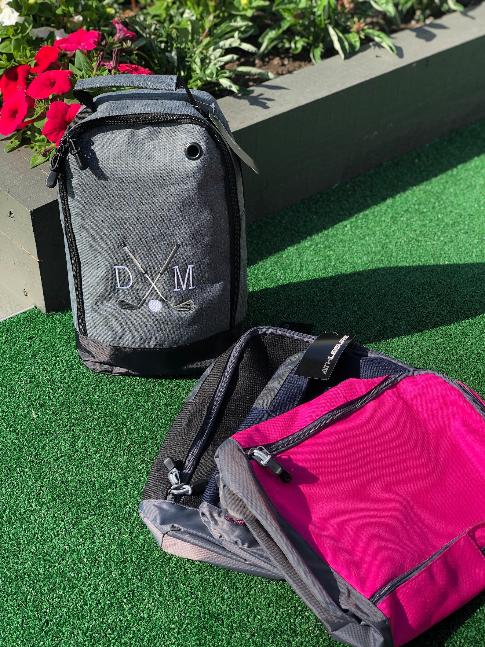 Personalised Embroidered Golf Shoe Bag and Towel All Colours Etsy UK