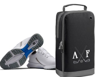 Golf Shoe Bag Personalised With Embroidered Initials - Monogrammed Golf Clubs Logo