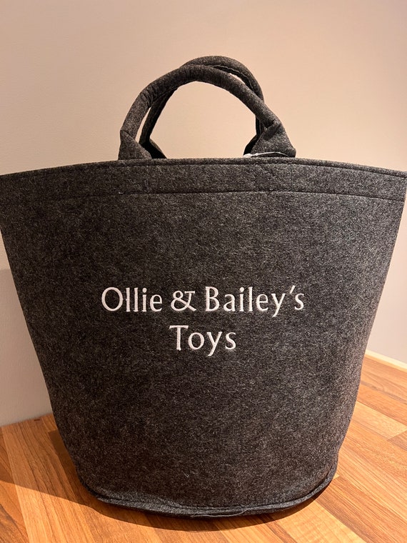 Personalised Embroidered Felt Trug Knitting Bag Toys Storage Bag Car Boot Tidy Washing Basket Pet Toys Puppy Toys. Free P P Etsy