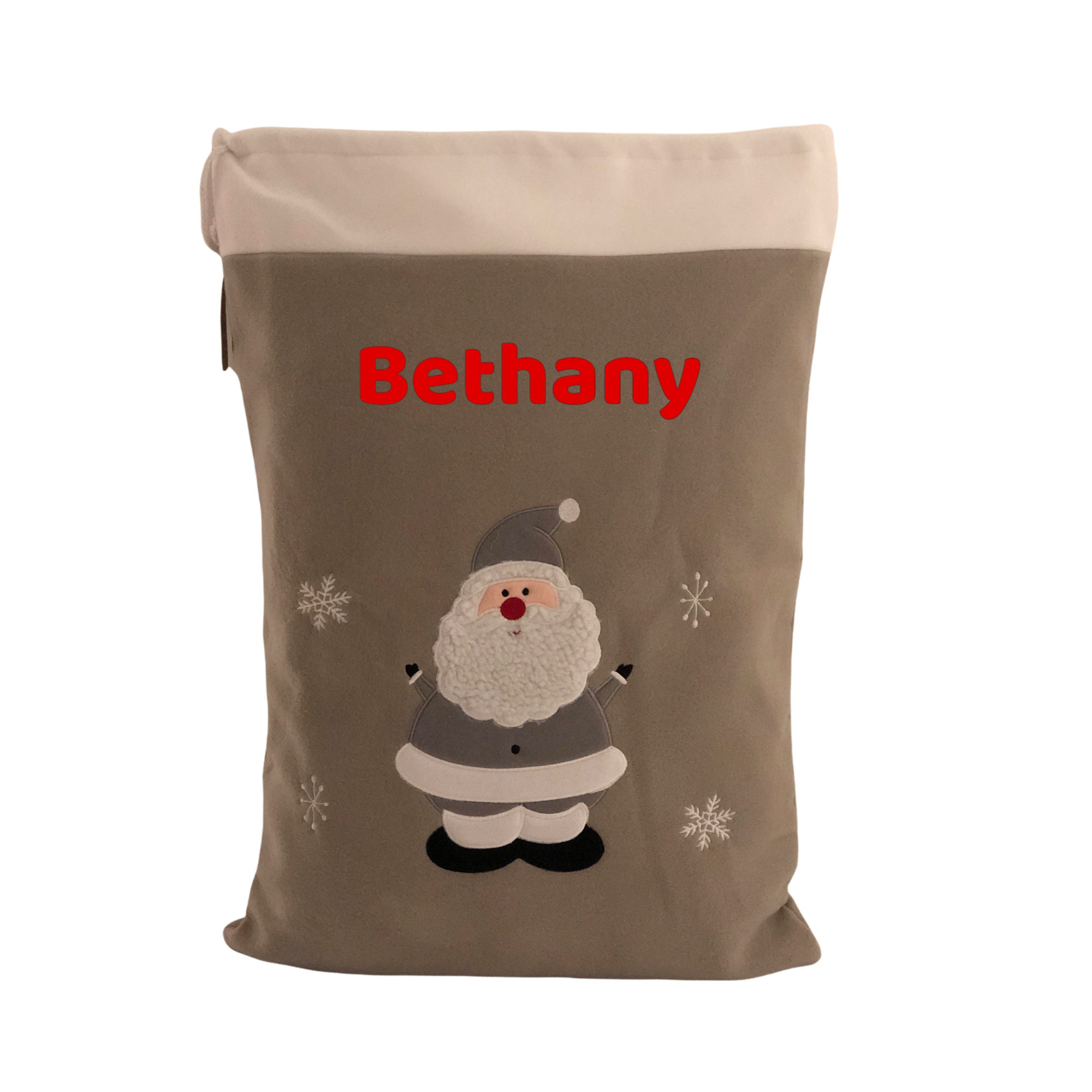 PERSONALISED SANTA XMAS SACK ADD YOUR NAME Christmas Embroidered DELUXE BAG 
