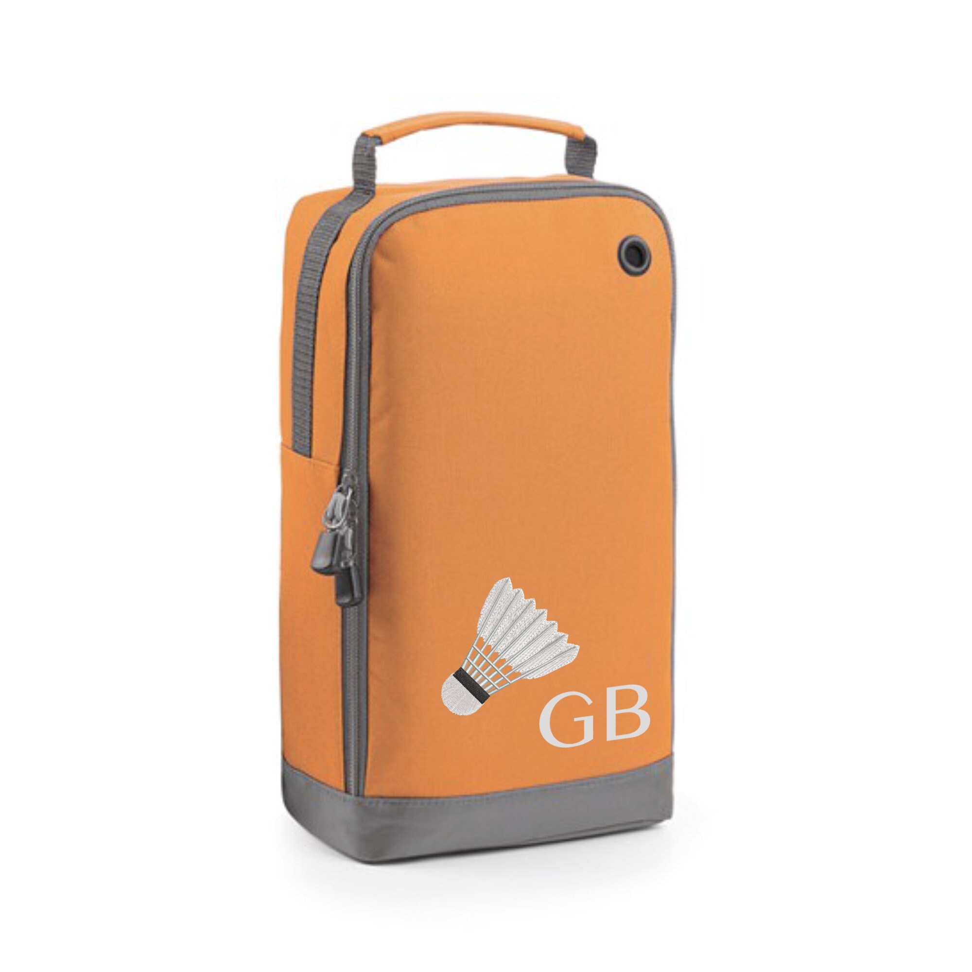 Badminton Shoe Bag Personalised With Embroidered Initials - Monogrammed Badminton Logo