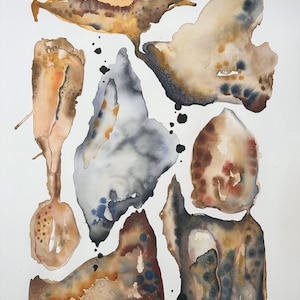Dipinto ad acquerello ORIGINALE "Pieces of Iceland" 18x24" wall art