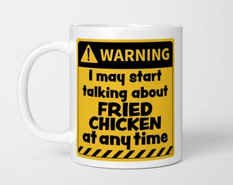 Taza divertida para amantes del pollo frito: regalo gráfico de advertencia