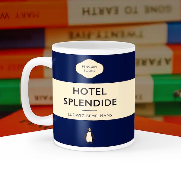 Hotel Splendide - Ludwig Bemelmans Penguin Book Covers, Penguin Classics Mug, Literary Paperback Book Lover Gift, Librarian, Readers Cup