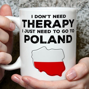 Poland Lover Mug: Funny Therapy, Polish Flag Souvenir