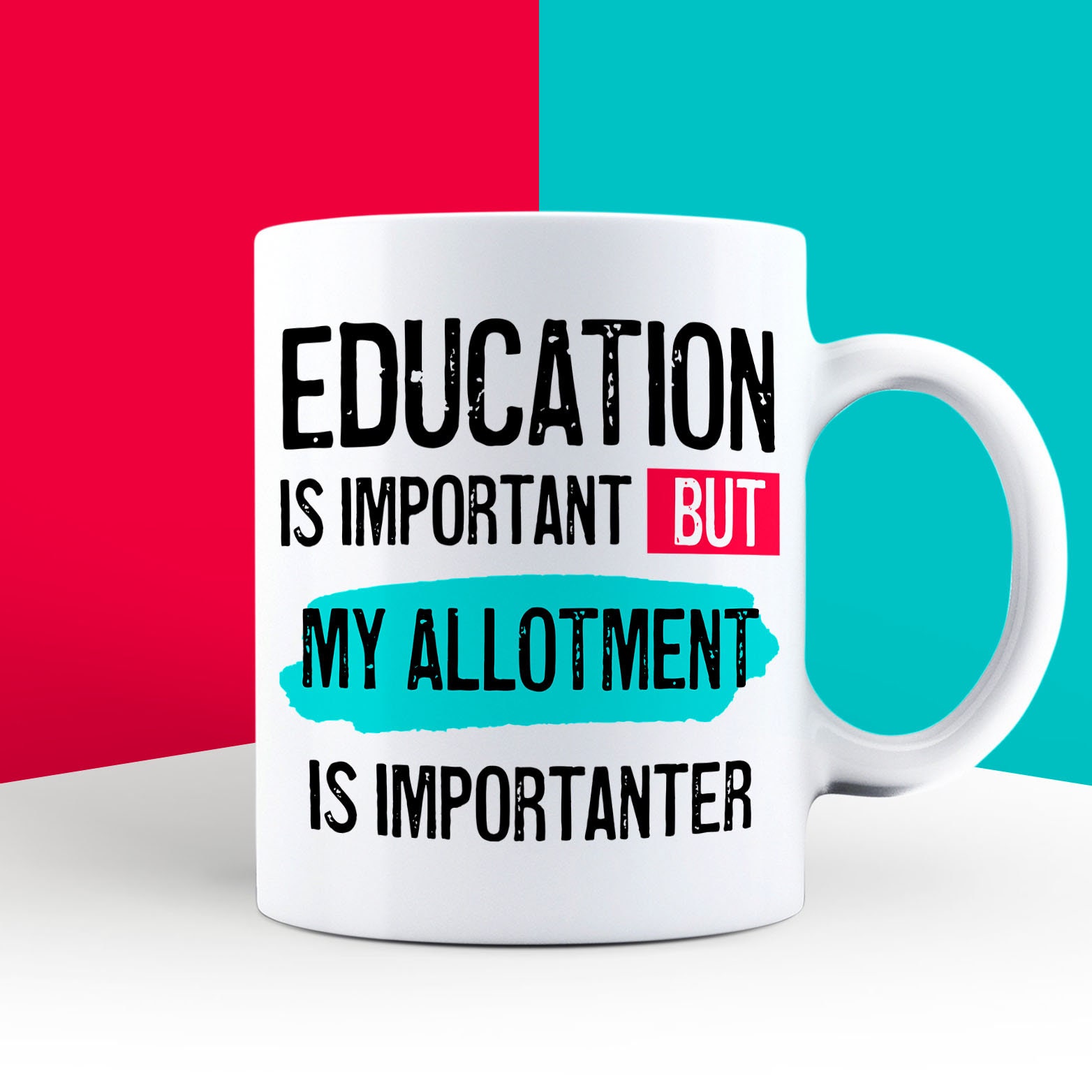 Allotment Gifts Education is Important Allotment Allotment Mug EDU Allotment Lover Gift Community Garden Presents Funny Gardening Gifts