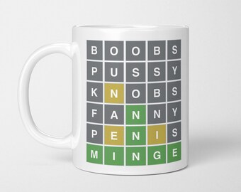 Funny Swear Wordle Mug: X-Rated Word Game Gift