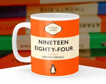 1984 George Orwell Penguin Book Covers, Penguin Classics Mug, Literary Classics, Paperback Book Lover Gift, Librarian, Teacher Readers Cup
