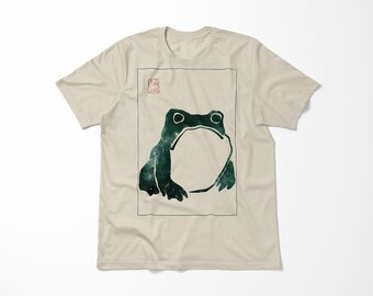 Unimpressed Frog T-shirt: Matsumoto Hoji Japanese Art Cotton Tee