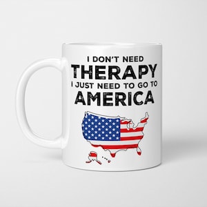 Funny America Mug: USA Flag Souvenir Travel Cup Bild 1