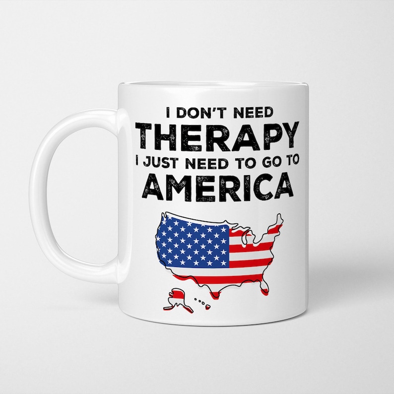 Funny America Mug: USA Flag Souvenir Travel Cup Bild 1