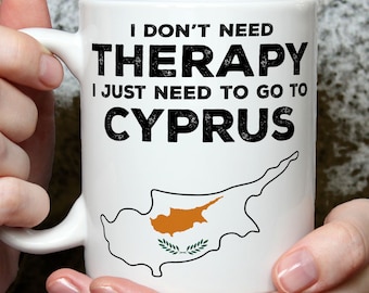 Cyprus Lover Gift, Cyprus Mug, Cyprus Flag, Cypriot Vacation, Travel Lover Gift, Funny Therapy, Cyprus Holiday Cup, Souvenir Mug
