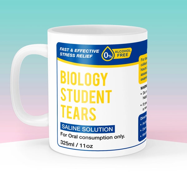 Biologie Schüler Tränen Tasse, Biologie Lehrer Geschenk, Lehrgeschenk, lustige Wissenschaft Kaffeetasse, Schulabgänger graduiert Becher